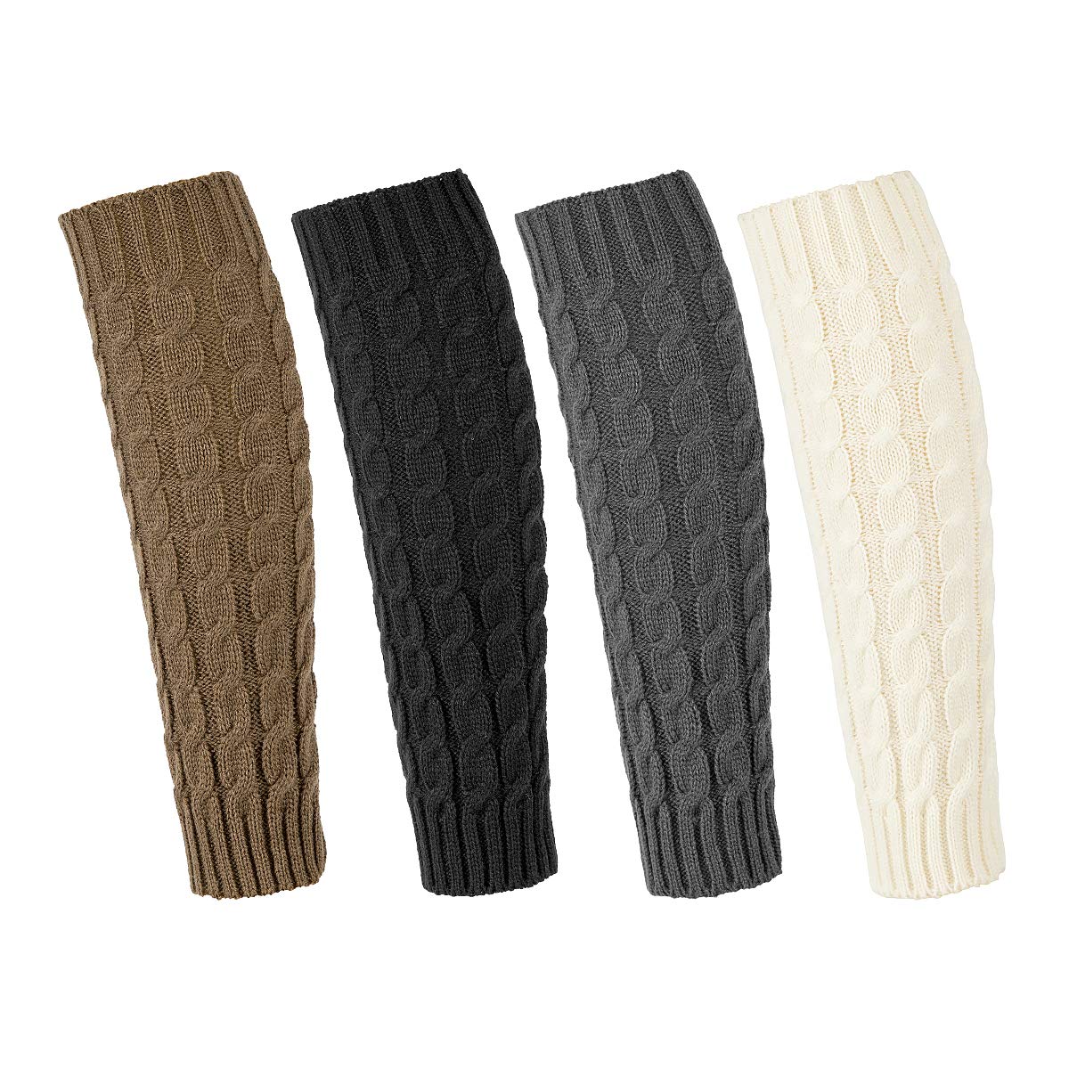 peony man Leg Warmers Women's Fashion Knitted Crochet Long Boot Socks, 4 Pairs Knee High Cable Knit Thermal Winter Sleeve for Lady-picture-11