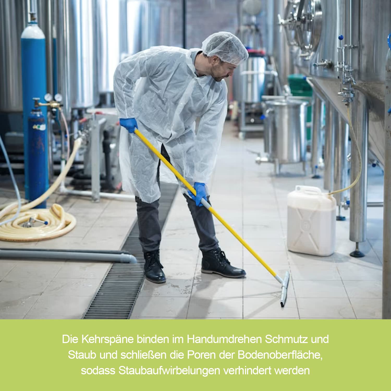 Lorito Neutralkehrspäne 25 kg, Kehrspäne staubbindend, Kehrmehl zur Bodenreinigung, Werkstatt und Industrie, Benzin, Fett und Öl binden