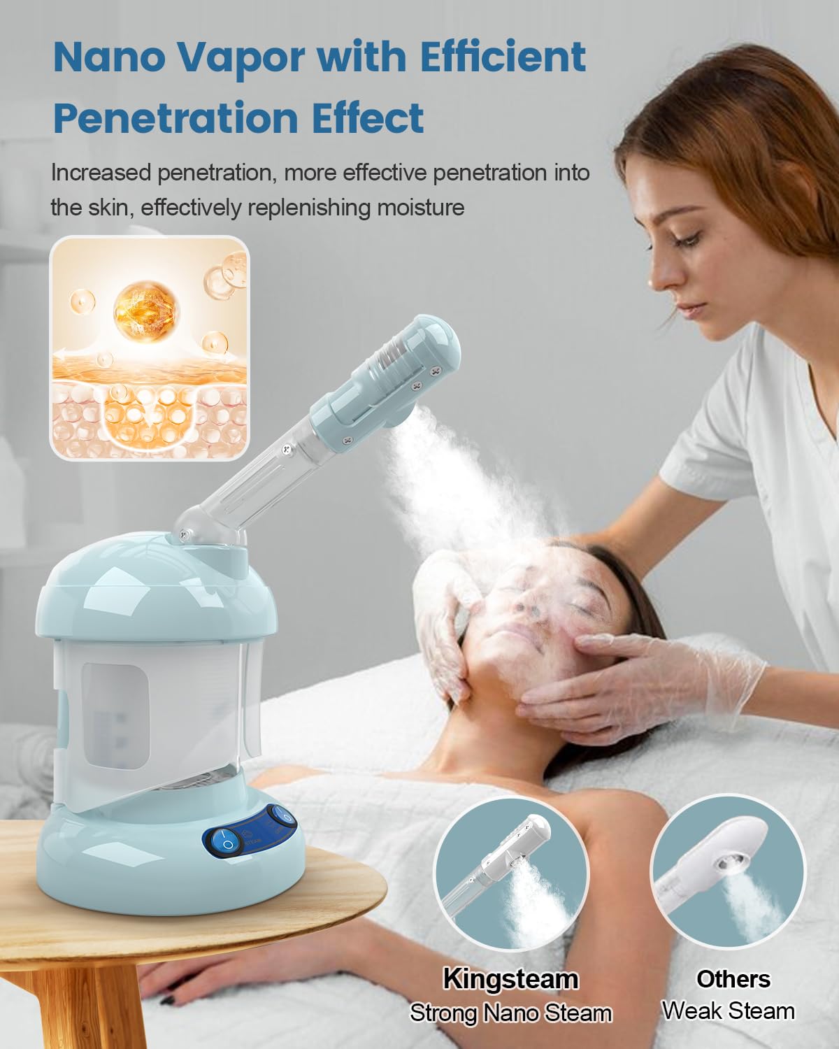 Kingsteam Ozone Nano Ionic Facial Steamer with Extendable Arm
