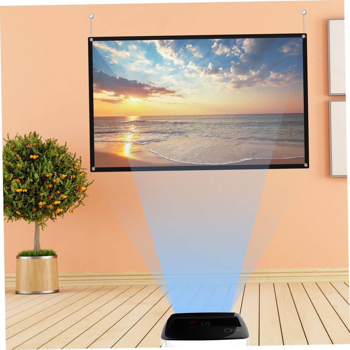 Angoily 3pcs Portable -Crease Projector Screen Projection Curtain for Home Theater Outdoor Use Sturdy for
