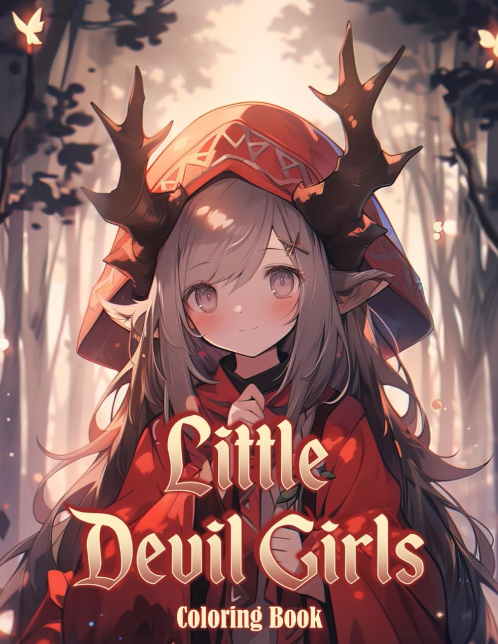 Little Devil Girls Coloring Book: Whimsical Coloring Pages With Fantasy Little Girl Designs | Special Gift For Grown Ups Fun & Relaxation