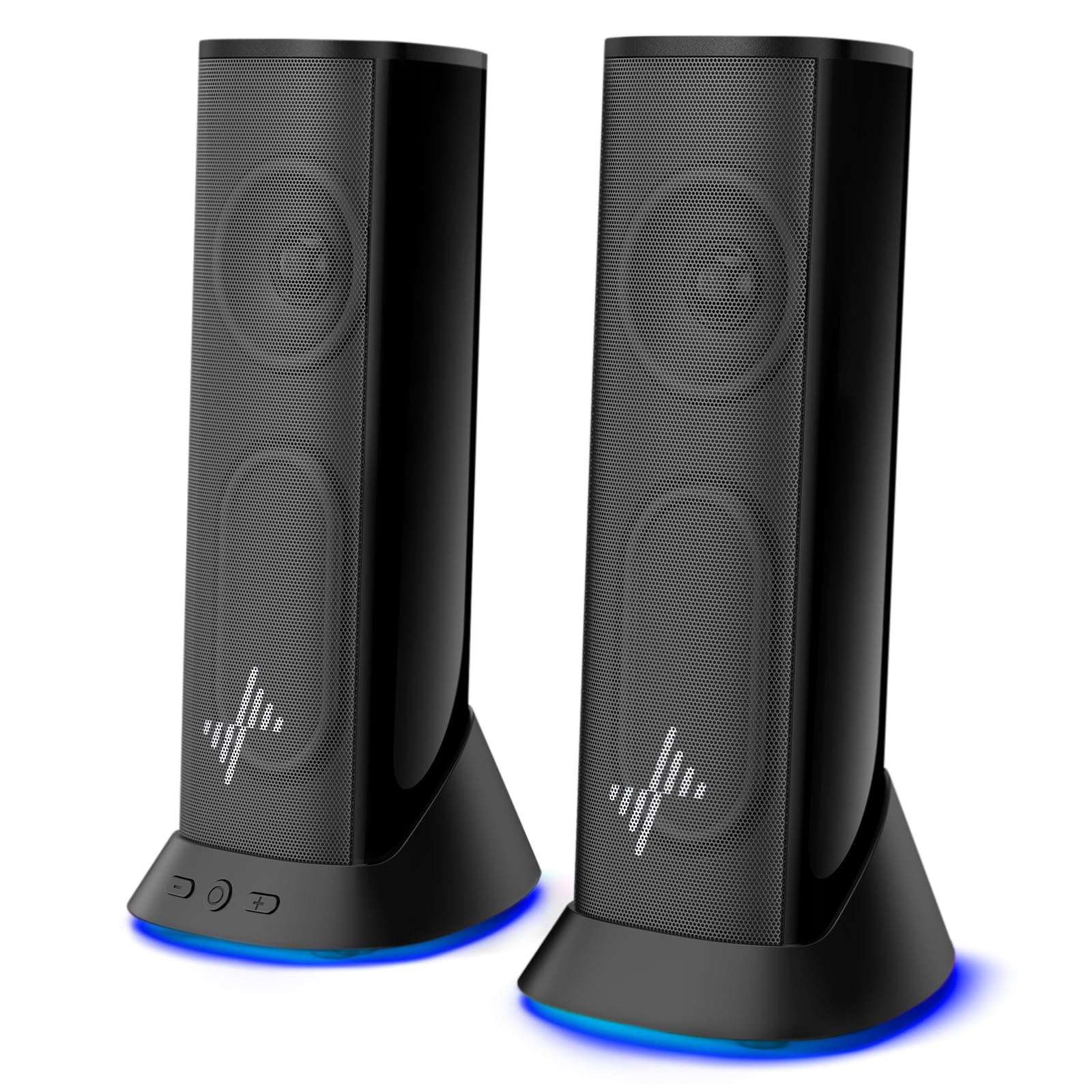 Nylavee Computer Speakers for Desktop PC, Plug-and-Play RGB PC Speakers | Dual Passive Ra…