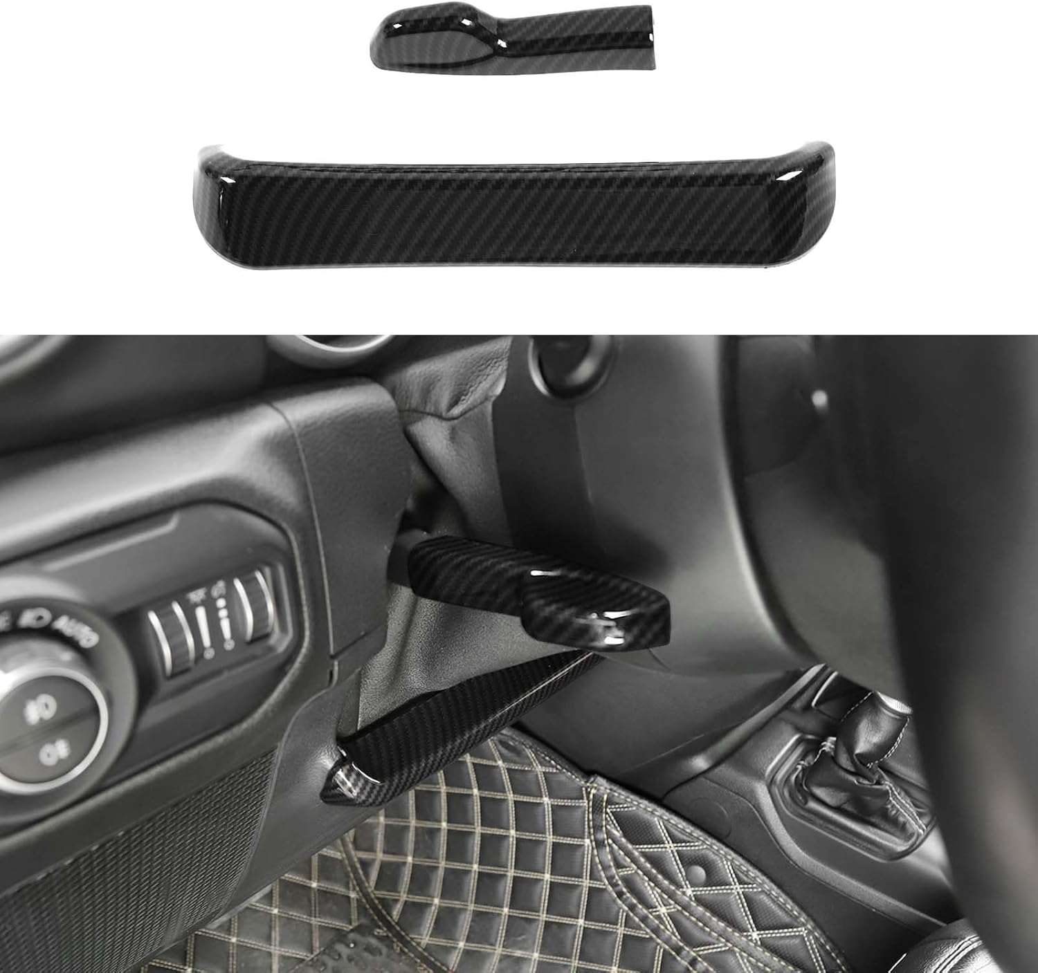 CheroCar for Jeep Wrangler JL Accessories, 2 Pcs Steering Button Height Adjustment Trim for Jeep Wrangler JL 2018+ & for Jeep Gladiator JT 2018+ Accessories (Carbon Fiber Pattern)