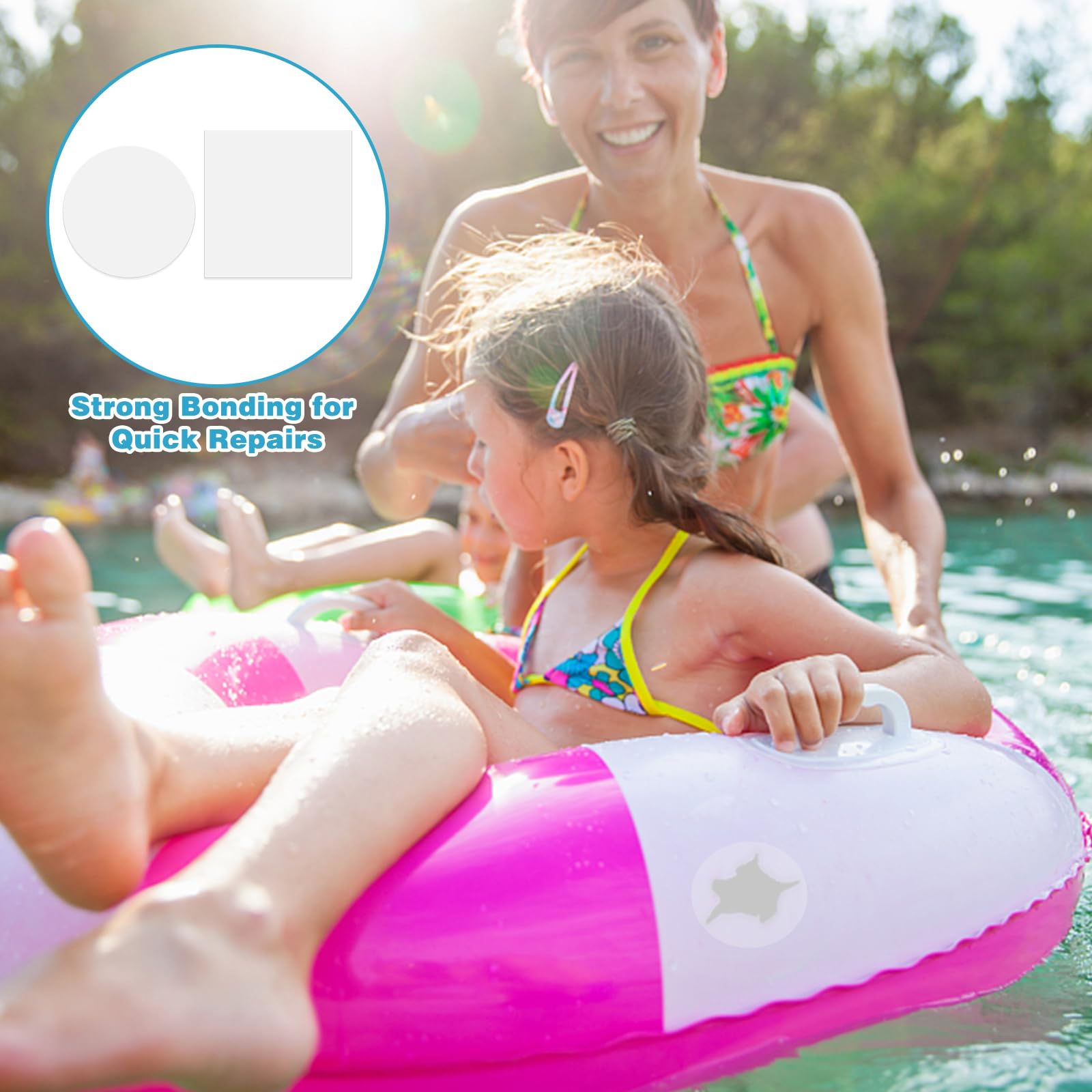 CANIPHA Kit di Riparazione Toppe gonfiabili da 10 Pezzi Air Mattress, Kit di Toppe per Materasso ad Aria Resistente Toppa per Materasso ad Aria Impermeabile, Kit di Riparazione per Materasso ad Aria
