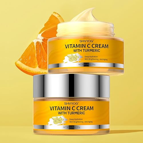 Miniatura 8 de Hidratante facial con vitamina C, crema facial con vitamina C de cúrcuma, hidratación antienvejecimiento, crema reafirmante e iluminadora para