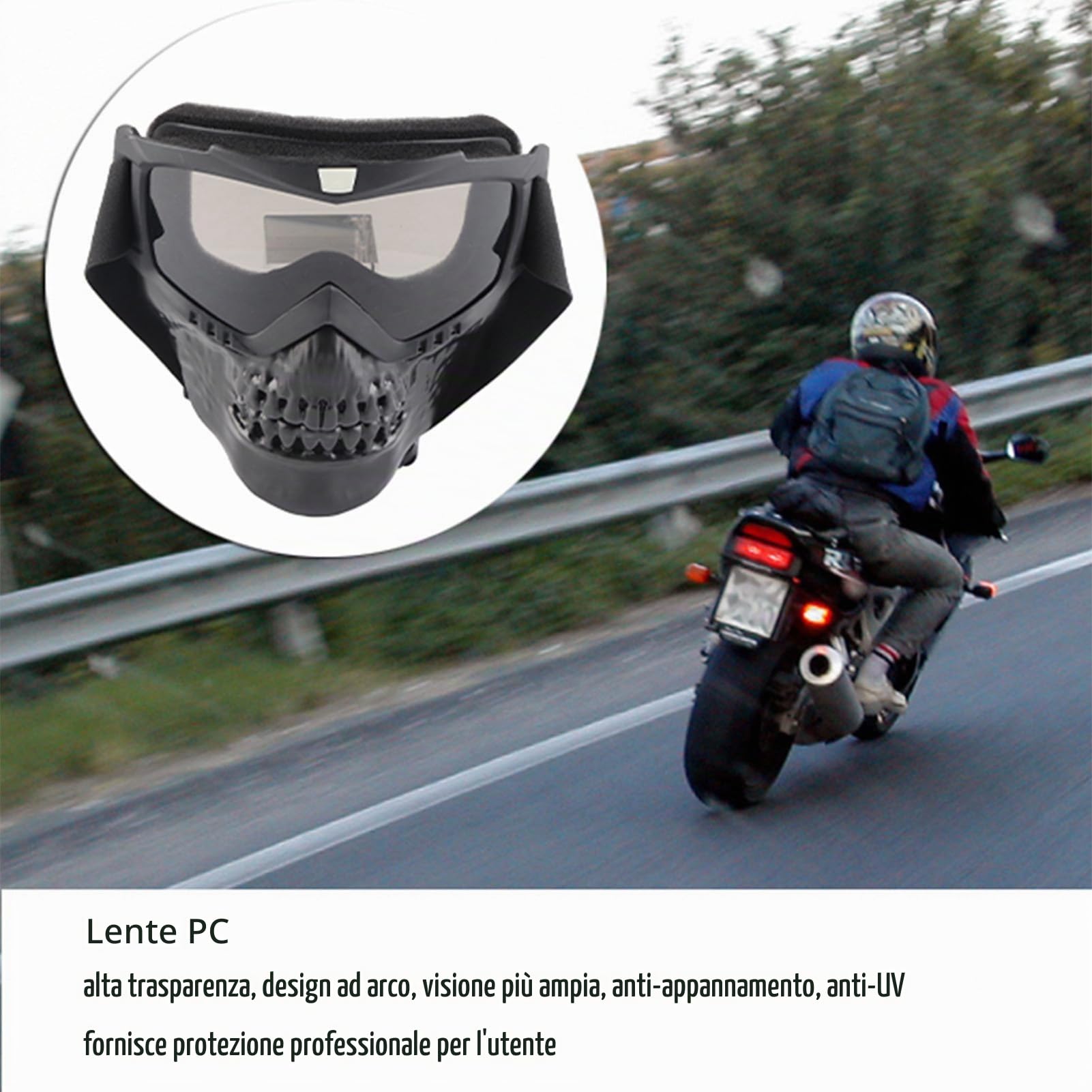 Tbest Occhiali staccabili della del motociclo, occhiali da moto staccabili all'asostituzione perto Occhiali da sci da sci Occhiali da corsa da corsa sostituzione per donna e uomo(Grigio)