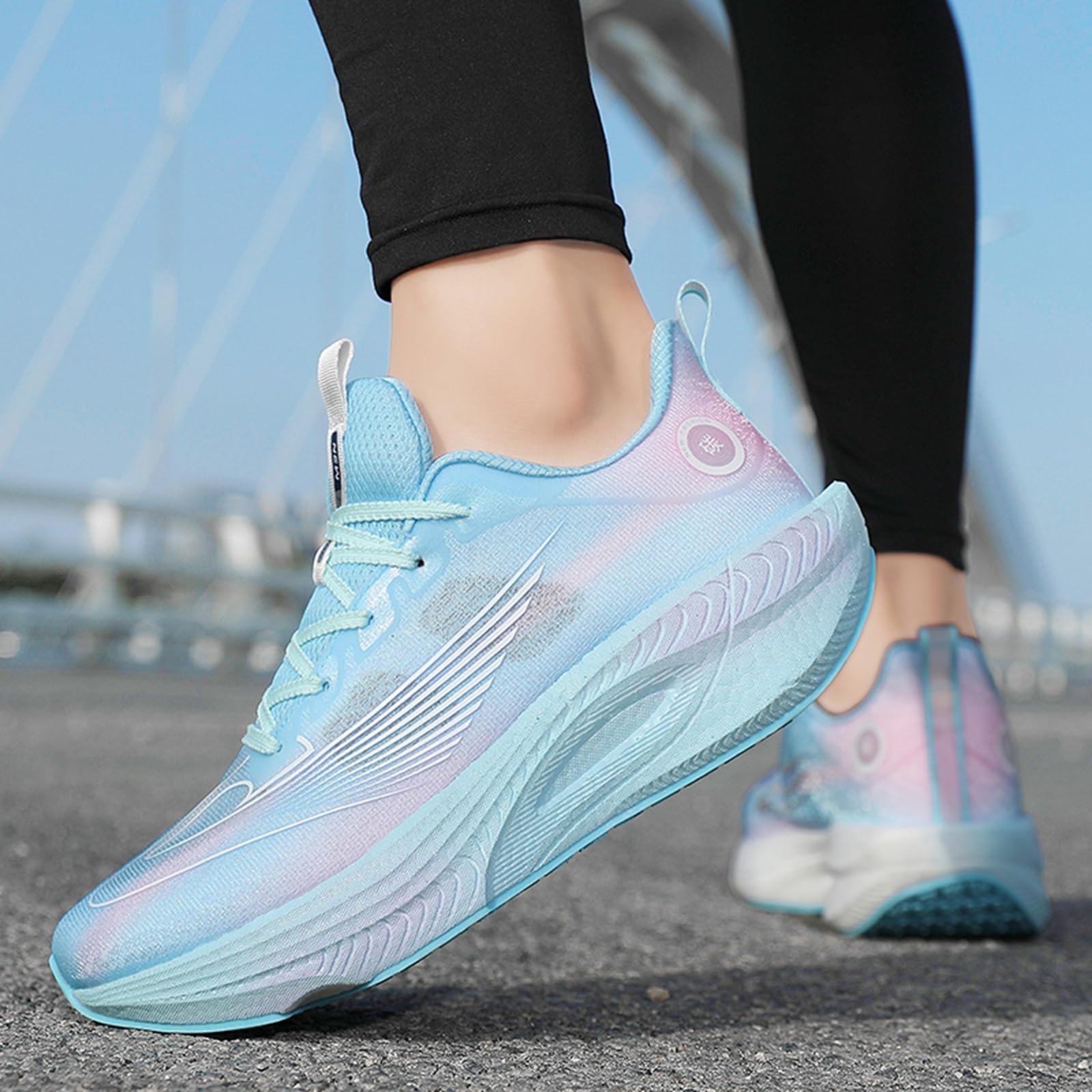Zapatillas de Running Hombre Degradado Suela Gruesa | Zapatillas de Running Hombre Color Degradado Suela Gruesa Amortiguación Transpirables