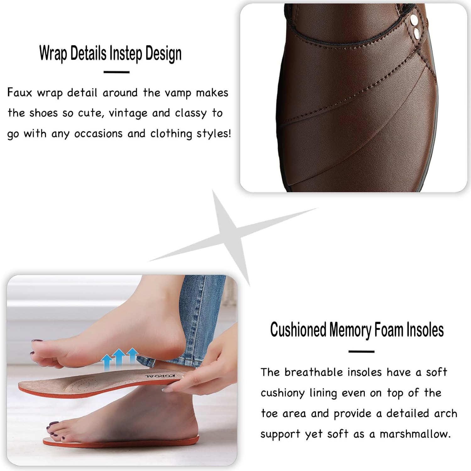 KORDAL Women's Comfortable & Lightweight Leather Loafers Slip-Ons Stylish Business Casual Dress Shoes Work Office Everyday Walking Shoes for Women - Image 7