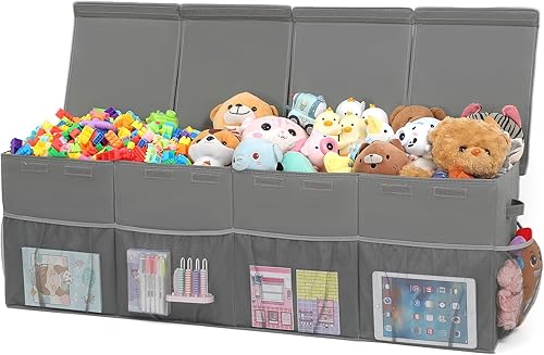 Beveetio Cofre de juguetes extragrande,Caja de juguetes para niños pequeños,Organizadores de cofres de juguetes para niños almacenamiento para