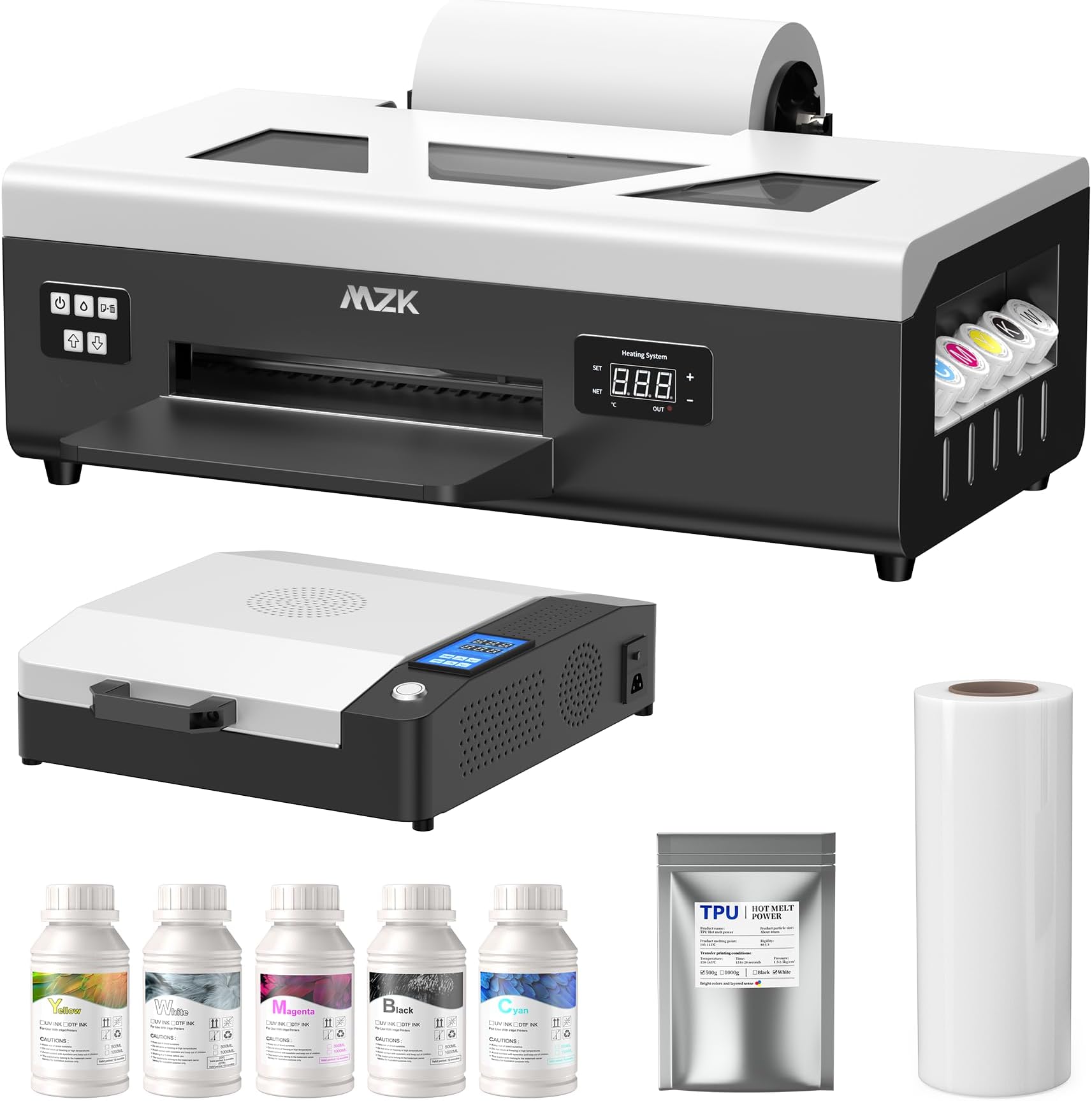 MZK A4 L805 DTF Printer T-Shirt Transfer Printer Direct to Film,Built-in White Stirring, Ink Circulatory,and Automatic Cleaning,for DIY Direct Print T-Shirts, Hoodie, Fabrics,Upgrade Software