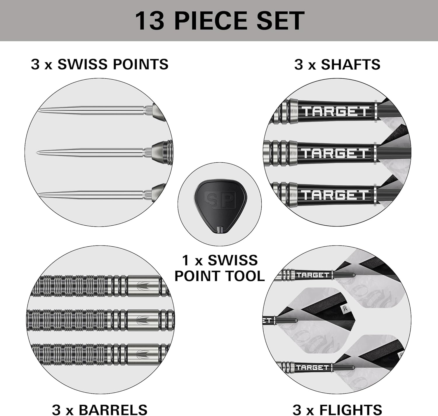 Target Darts Beau Greaves Steel Tip Dart Set, 23G/25G | 90% Tungsten Darts, Pro Grip Dart Shafts & Pro UItra No.2 Flights, Swiss Points Silver & SP Tool Included | Player Edition Professional Dart Set