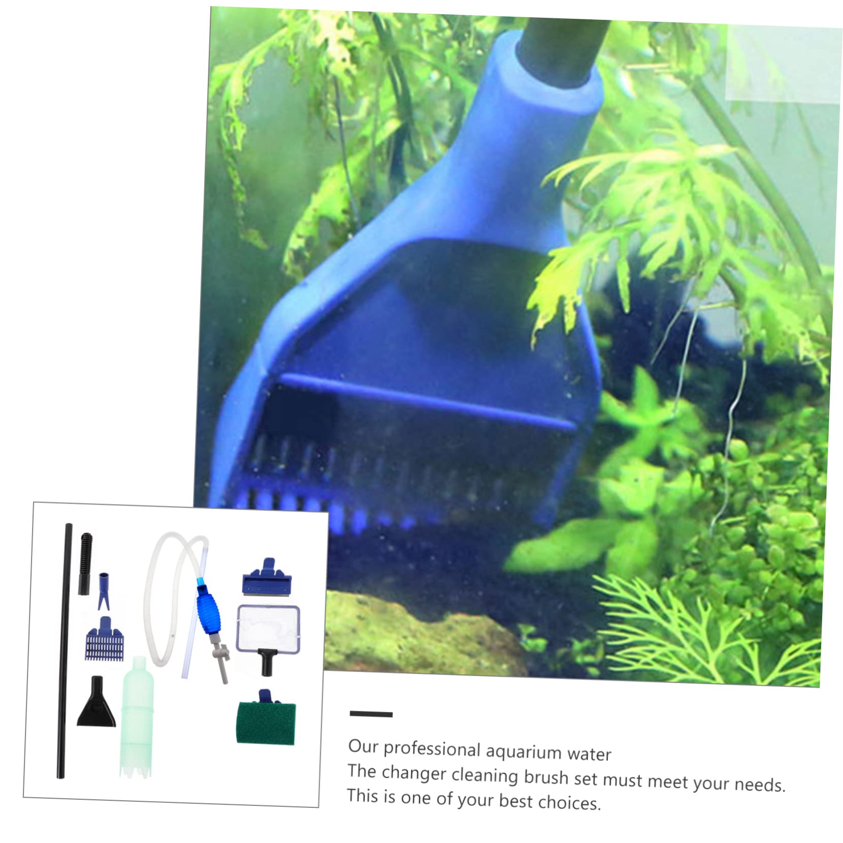 HAPINARY Fish Tank Cleaner Set 2 Sets with Brush Sucker Water Changer for Aquarium