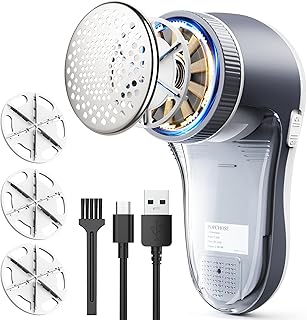 POPCHOSE Fabric Shaver, Lint Remover for Clothes, Electric Lint Shaver with 6-leaf Blades, Sweater Shavers to Remove Pilli...