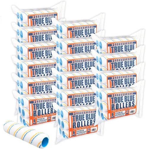 True Blue Cubiertas de rodillo de pintura profesional de 9 pulgadas, 9 pulgadas, lo mejor para todo tipo de superficies de pintura, paquete de
