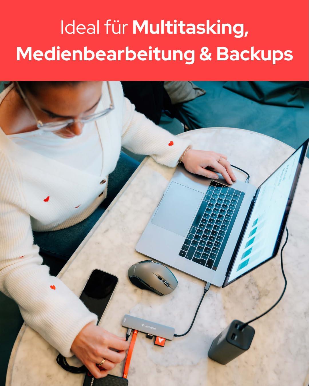 Verbatim USB-C Essentials Multiport Hub 7 Port HDMI PD 100W USB-C SD microSD