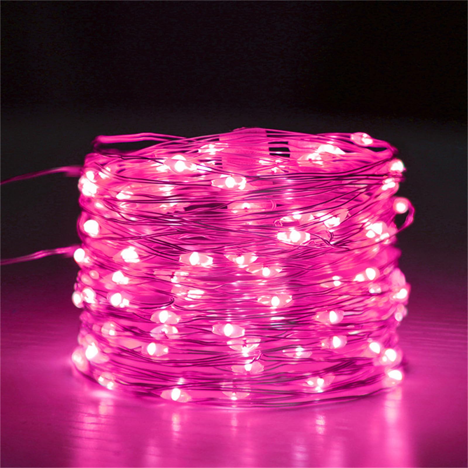 FANSU Warm White Coloured USB Fairy Lights, Indoor/Outdoor String Lights, Easy to Use Copper Wire String Fairy for Balcony Party Wedding Garden Home Decor (Pink,2m 20 Lights)