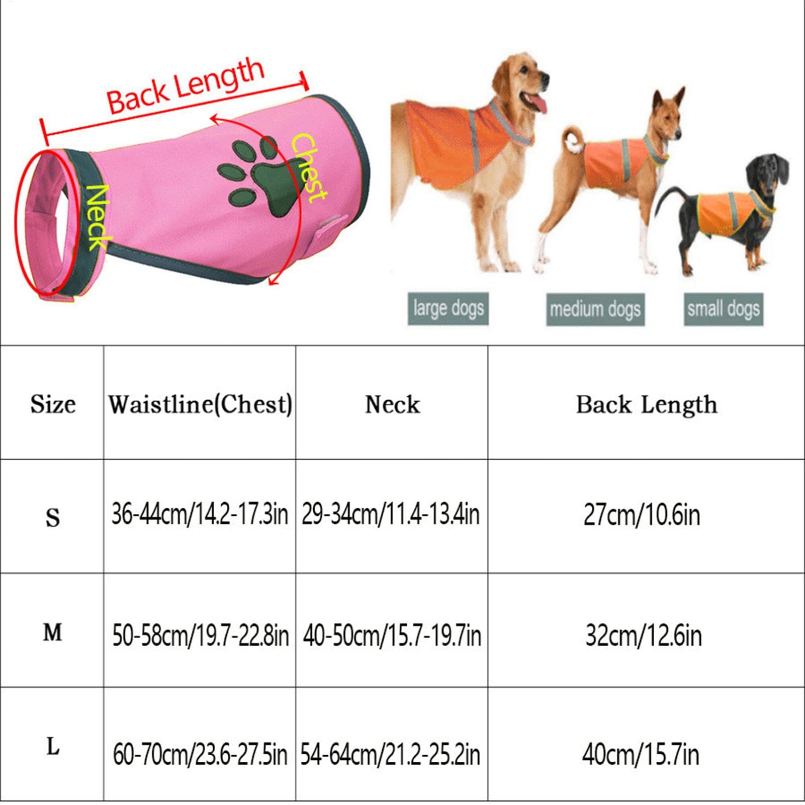 Gilet pour animal de compagnie pour protection de nuit – Gilet rose réglable pour la sécurité du chien | Gilet haute visibilité pour garder les chiens visibles | Harnais réfléchissant confortable