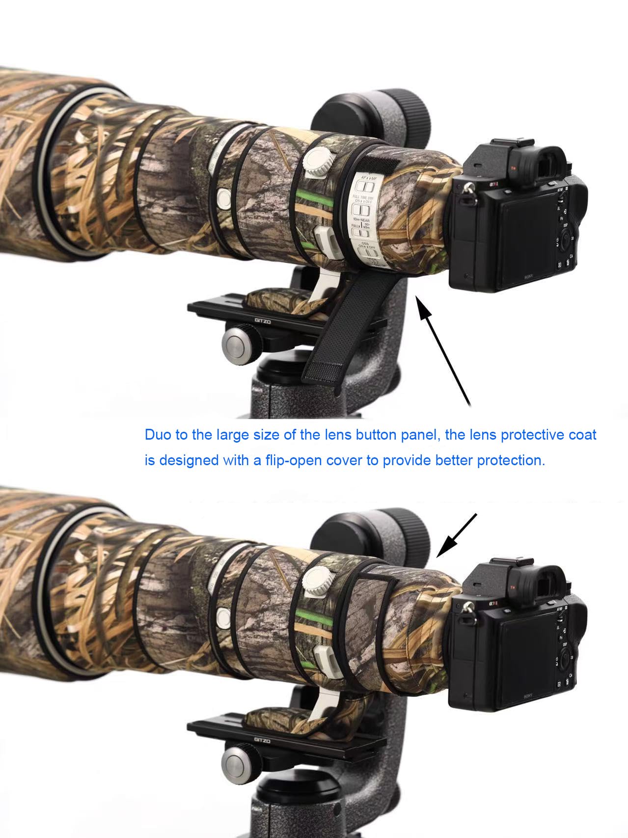 Rolanpro Objektivschutz für Sony FE 400-800 mm F6.3-8 G OSS Objektivschutz für Ihre Kameralinse, SEL400800G Regenschutz, Objektivschutzhülle, #49, Gras-Tarnmuster, wasserdicht