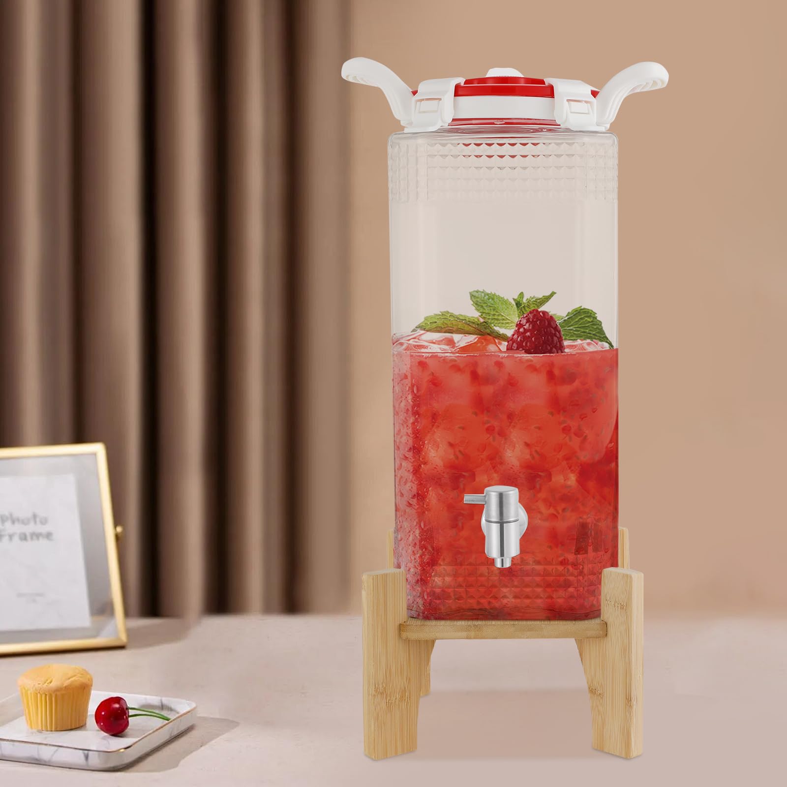 Dispenser per bevande, dispenser per succhi con supporto e rubinetto per buffet, hotel, ristoranti, capacità: 10 kg