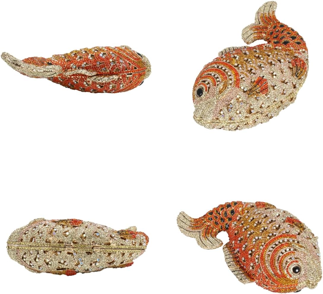 Women Mini Fish Clutch Luxury Rhinestones Purse Sparkling Banquet Handbag Wedding Party Clutch Bag - Image 6