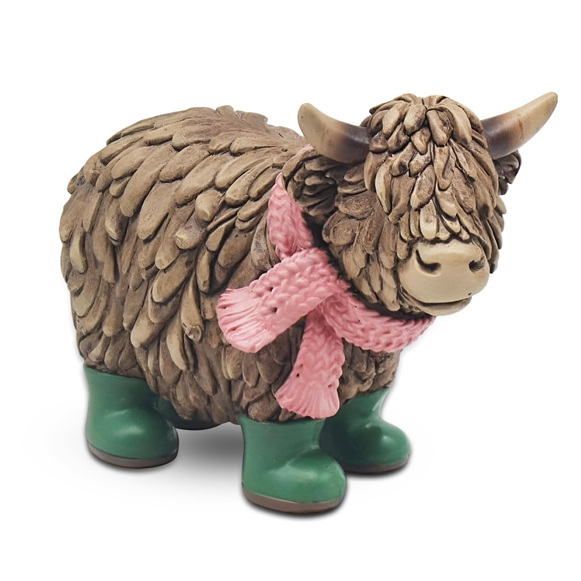 Lesser & Pavey Hughie Highland Cow Ornament in Wellies