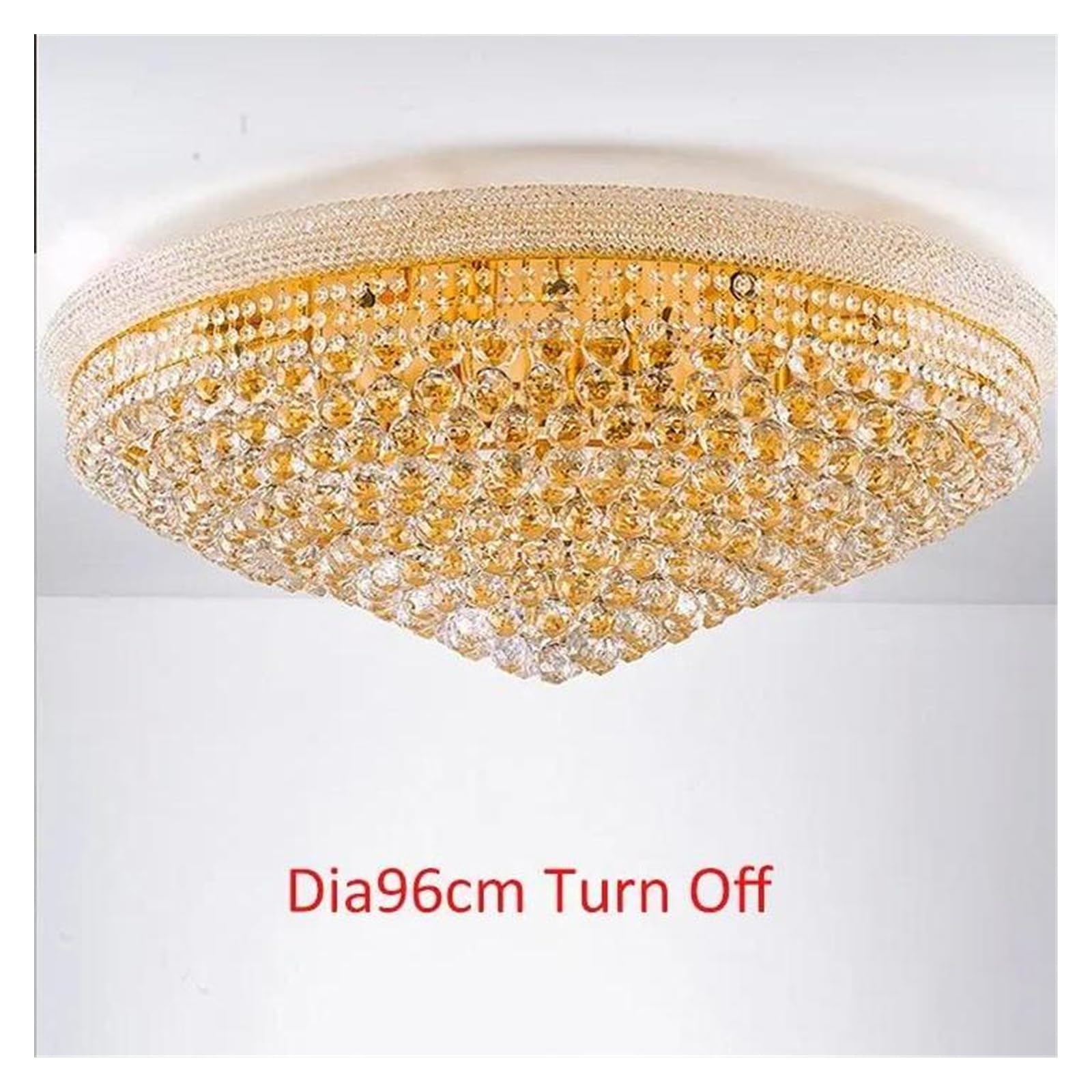 Genérico Lámparas de araña, Lámpara colgante moderna de cristal dorado con luz LED brillante, lámpara techo modesta for restaurante y dormitorio(D96cm)