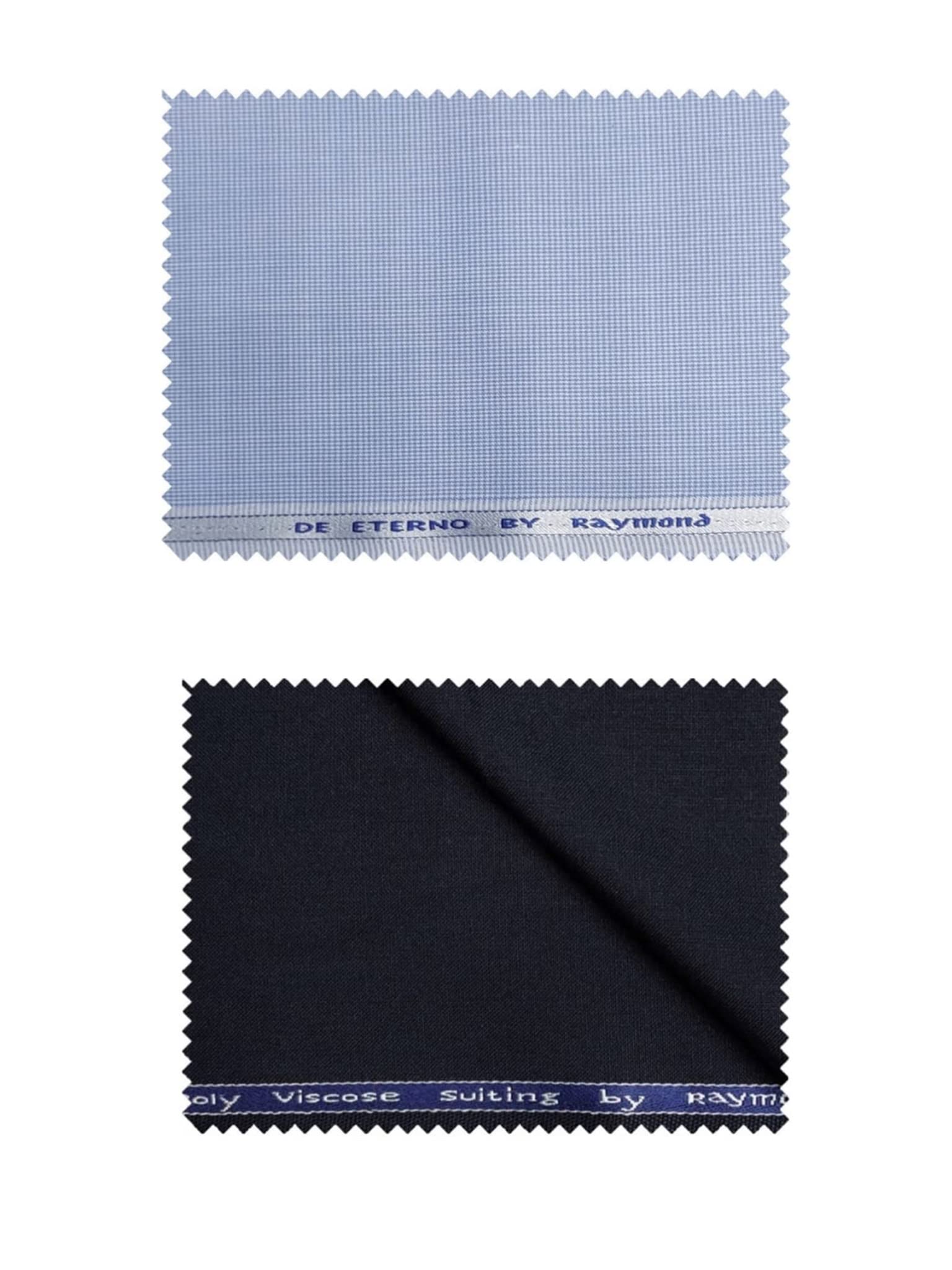 Trouser - Shirt Fabric Combo Box (Unstitched, All Weather Fabric) (Blue Shirt + Blue Pant)-image-27