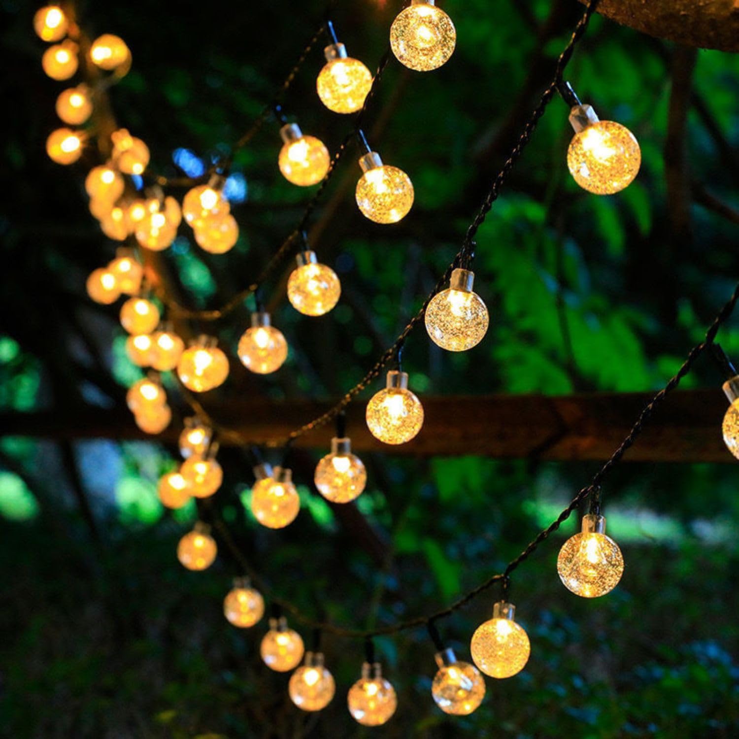 Condition photo showing New/Like New for solar globe string lights outdoor led bubble ball solar powered patio garden decor for yard fence balcony wedding party