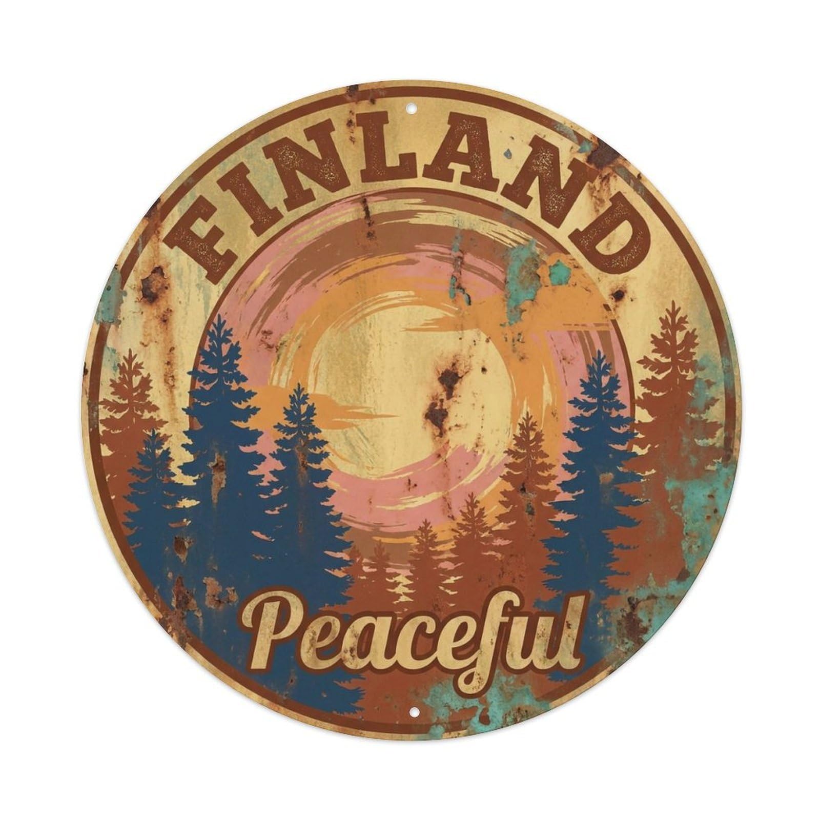 Vintage Travel Finland Quintessential Metal Tin Sign