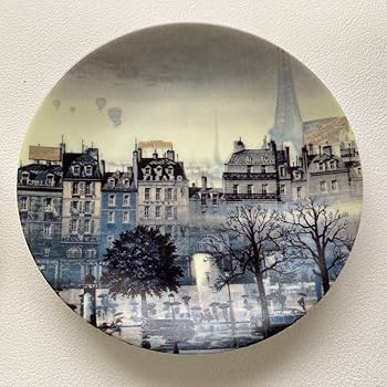 Amazon.co.jp: ヒロヤマガタ 絵皿 飾り皿 絵画 ペリエ レイニーデイ 2