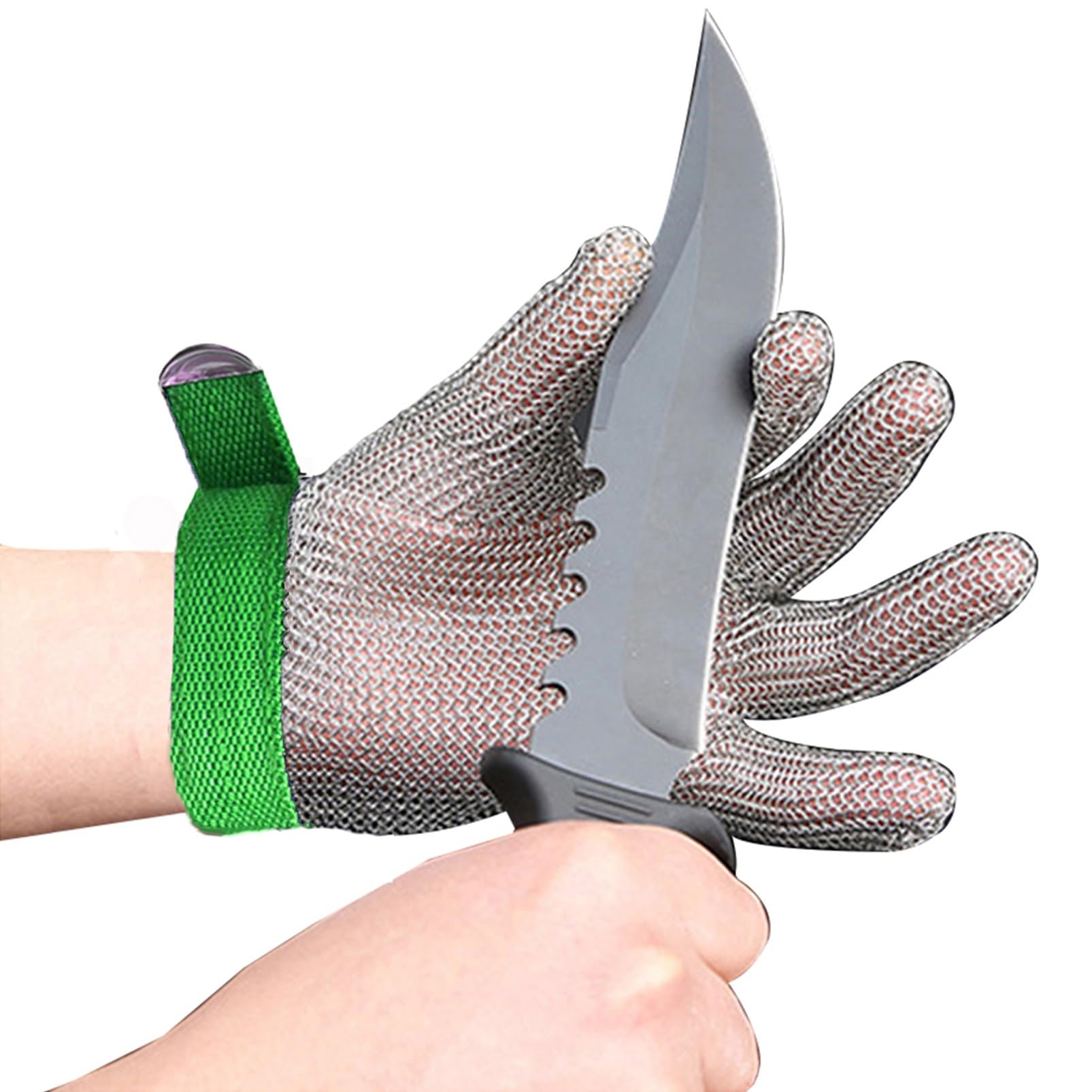 Guantes de Trabajo Anticorte 2 Guantes Resistentes A Cortes For Hombres Y Mujeres, Guantes De Mandolina Resistentes Al Desgaste Con Muñequera Ajustable(L)