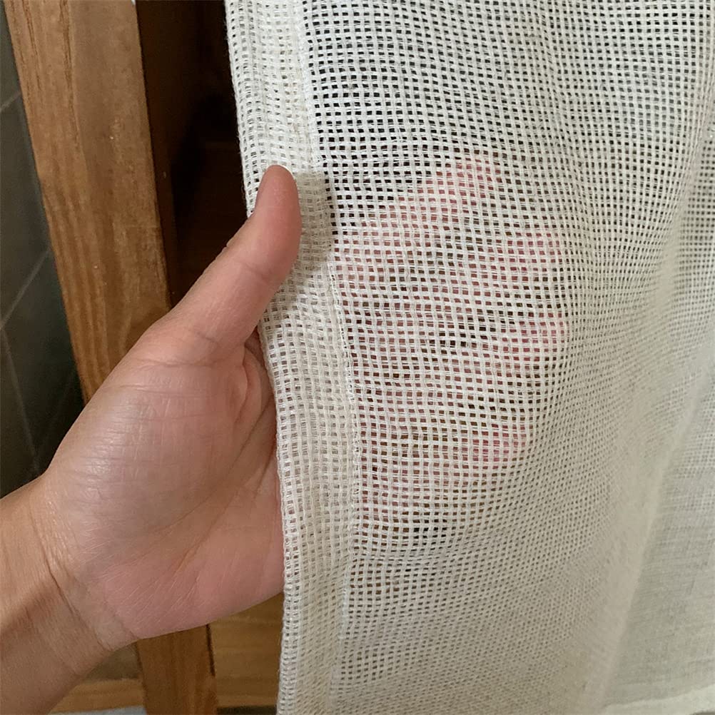 Krótkie zasłony, Zasłona Sheer Valance, krótka, przezroczysta, sztuczna tkanina lniana(W x H 100x75cm)