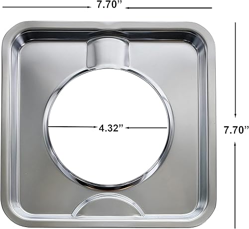 Miniatura 2 de KITCHEN BASICS 101 Fabricado en los Estados Unidos SGP-400, 4 bandejas de goteo cuadradas cromadas que reemplazan directamente a 786333, AP6011553,