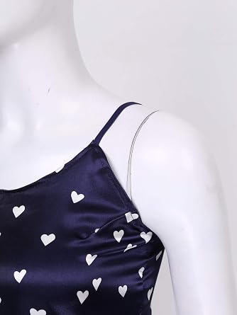 Moily Womens Sexy Lingerie Pajama Set Heart Print Crop Camisole Top Ruched Shorts Sleepwear Loungewear