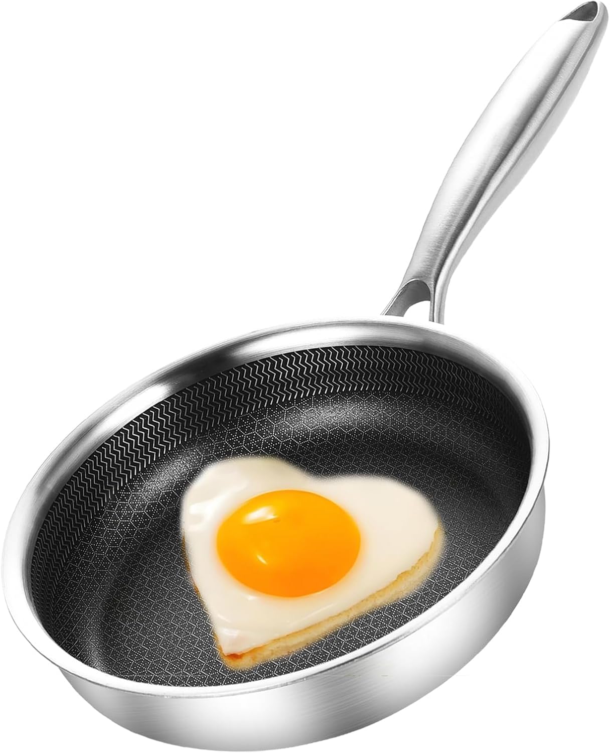 DELARLO Tri-Ply Stainless Steel Frying Pan 5.6" Nonstick kitchen skillet