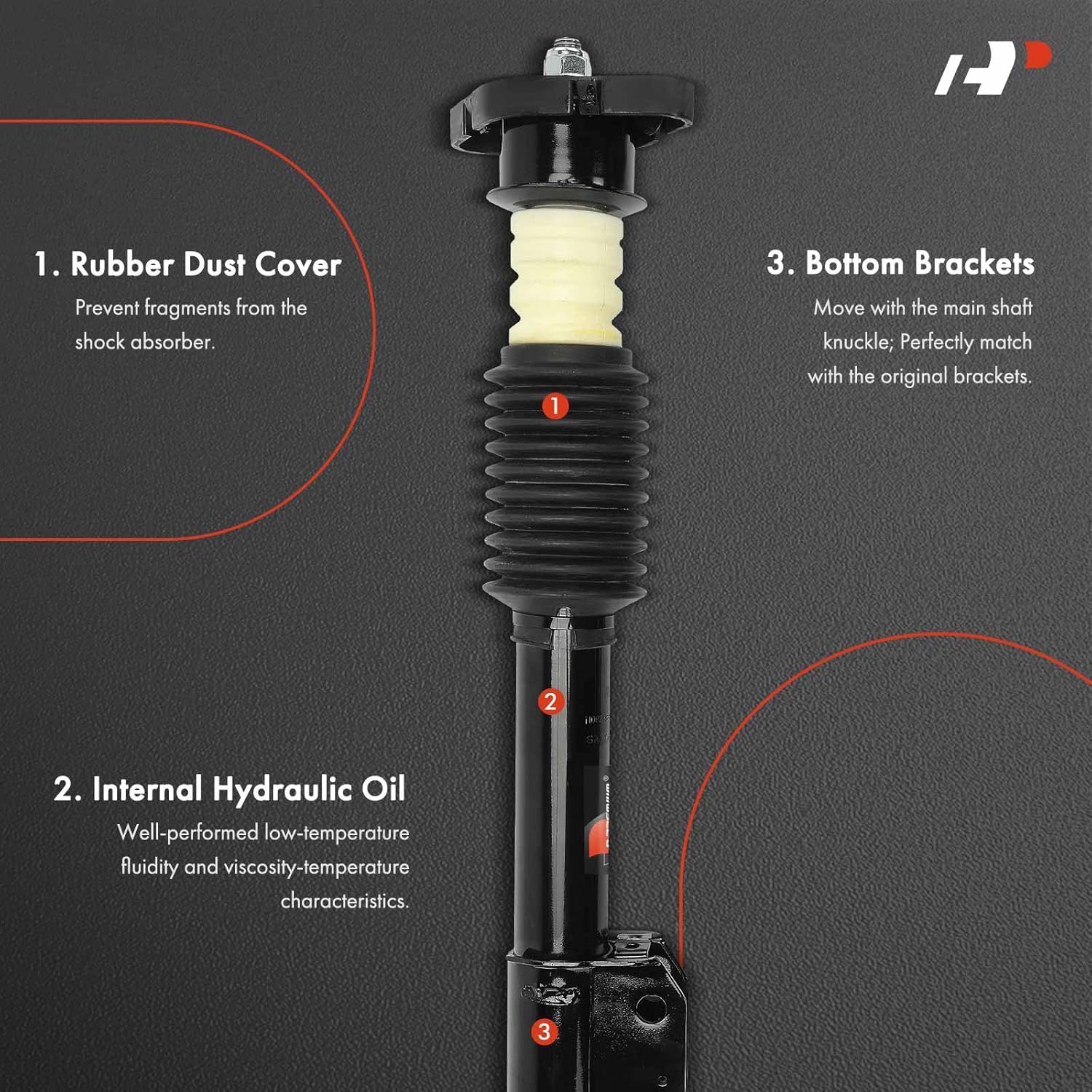 A-Premium Rear Shocks Compatible with Buick Regal 1988-1996 & Chevrolet Lumina 1990-1994 & Oldsmobile Cutlass Supreme 1988-1997 & Pontiac Grand Prix - 2x Replacement Suspension Shock Absorber Strut