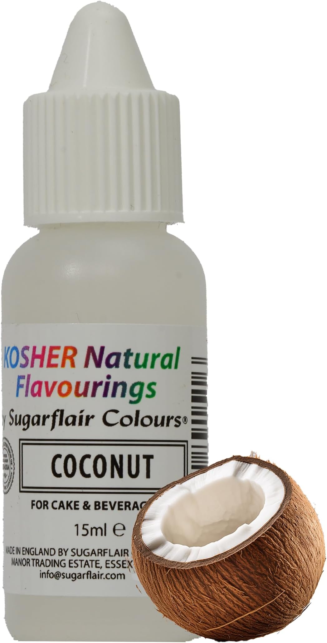 Sugarflair Coconut Natural Flavouring - Add Flavours to Cakes, Ice Creams, Chocolates, Icings, Pack Your Bakes With A Delicious Natural Food Flavour Extract - 15ml