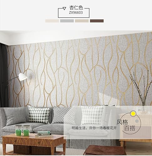 Vista 11 de Q QIHANG Moderno y minimalista no tejido grueso en relieve 3D para TV pared TV fondo de pared sala de estar dormitorio papel tapiz 1.73 pies
