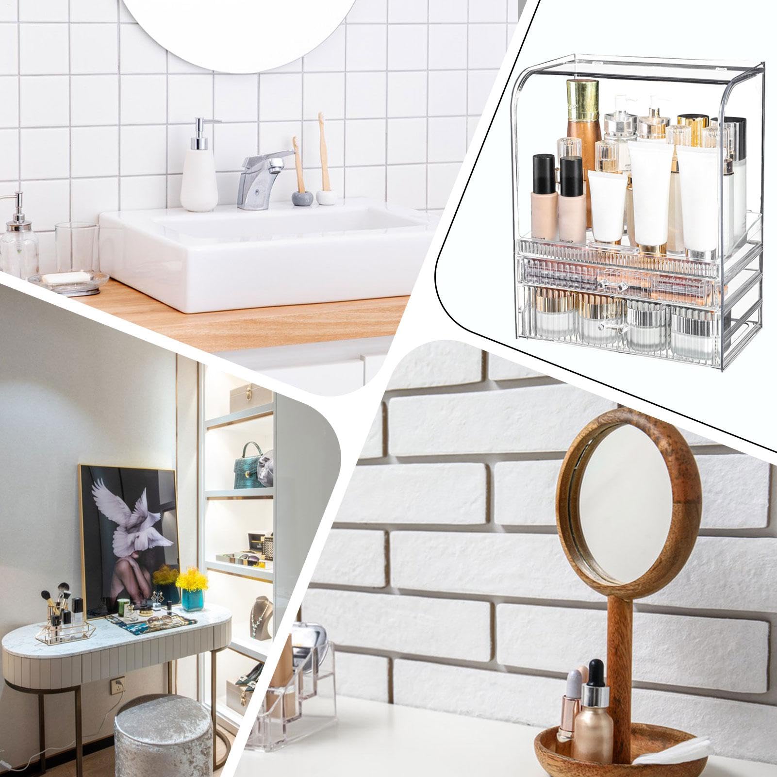 Organisateur de maquillage couvert, vitrines cosmétiques