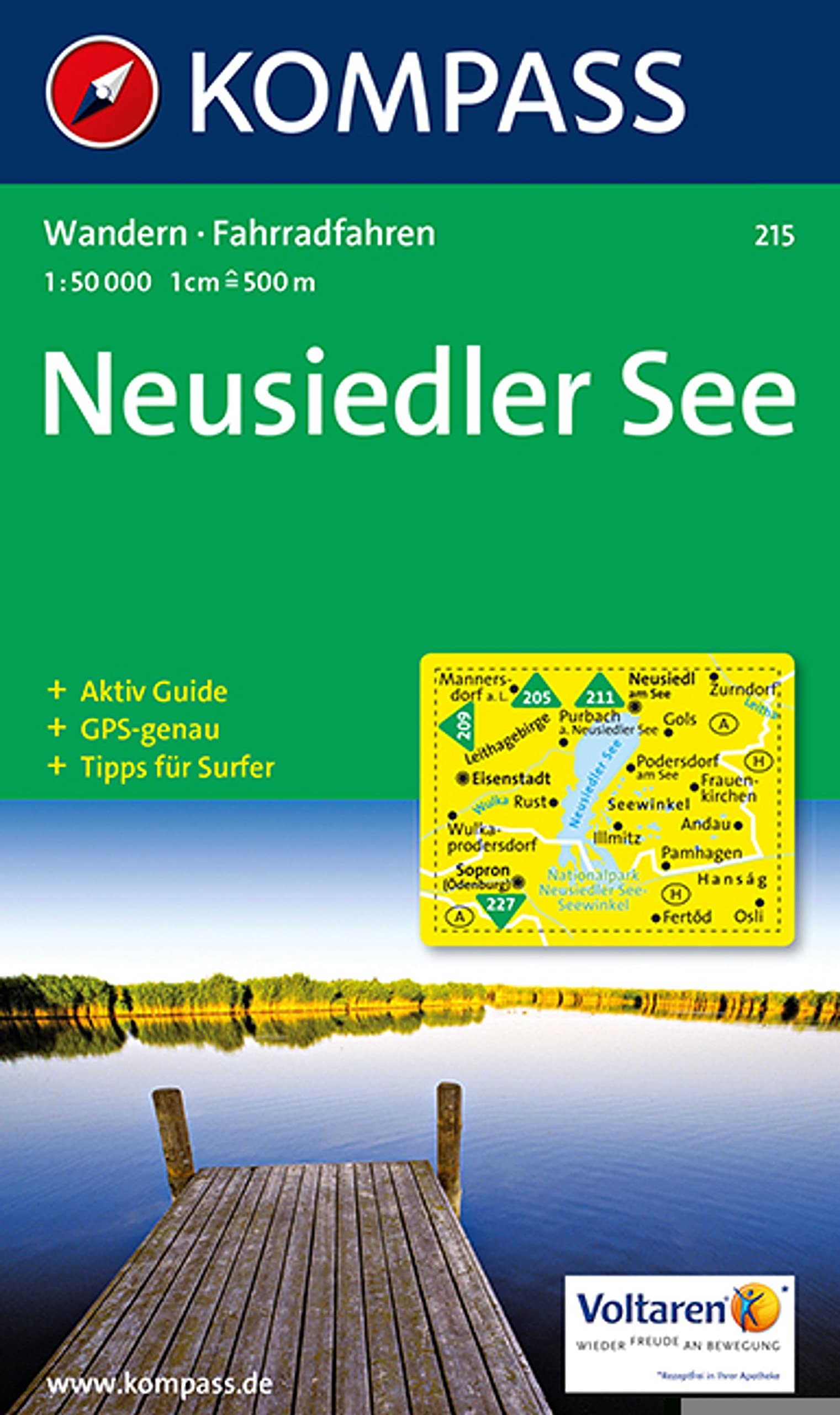215 neusiedler see: Wanderkarte mit Akitv Guide, Radwegen und Tipps für Surfer.