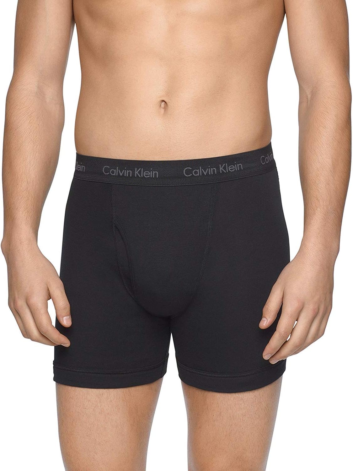 Calvin Klein Men's Cotton Classics Multipack Boxer Briefs, Black/Black/Grey Heather, Large