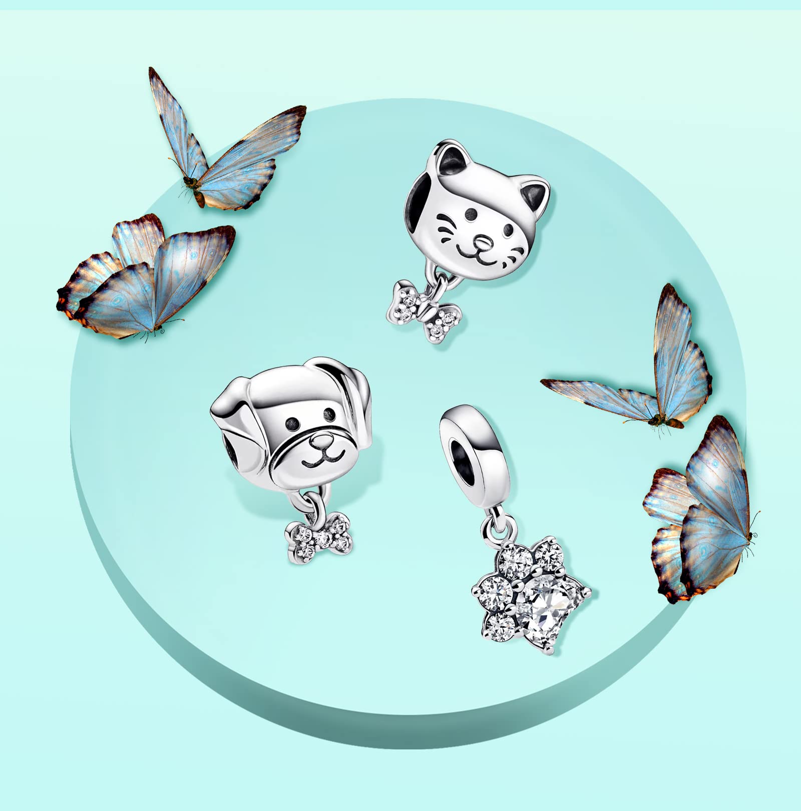 Annmors Charm Pendente Cuore Tartaruga Amore Ciondoli Compatibile con Braccialetti e Collane Donna