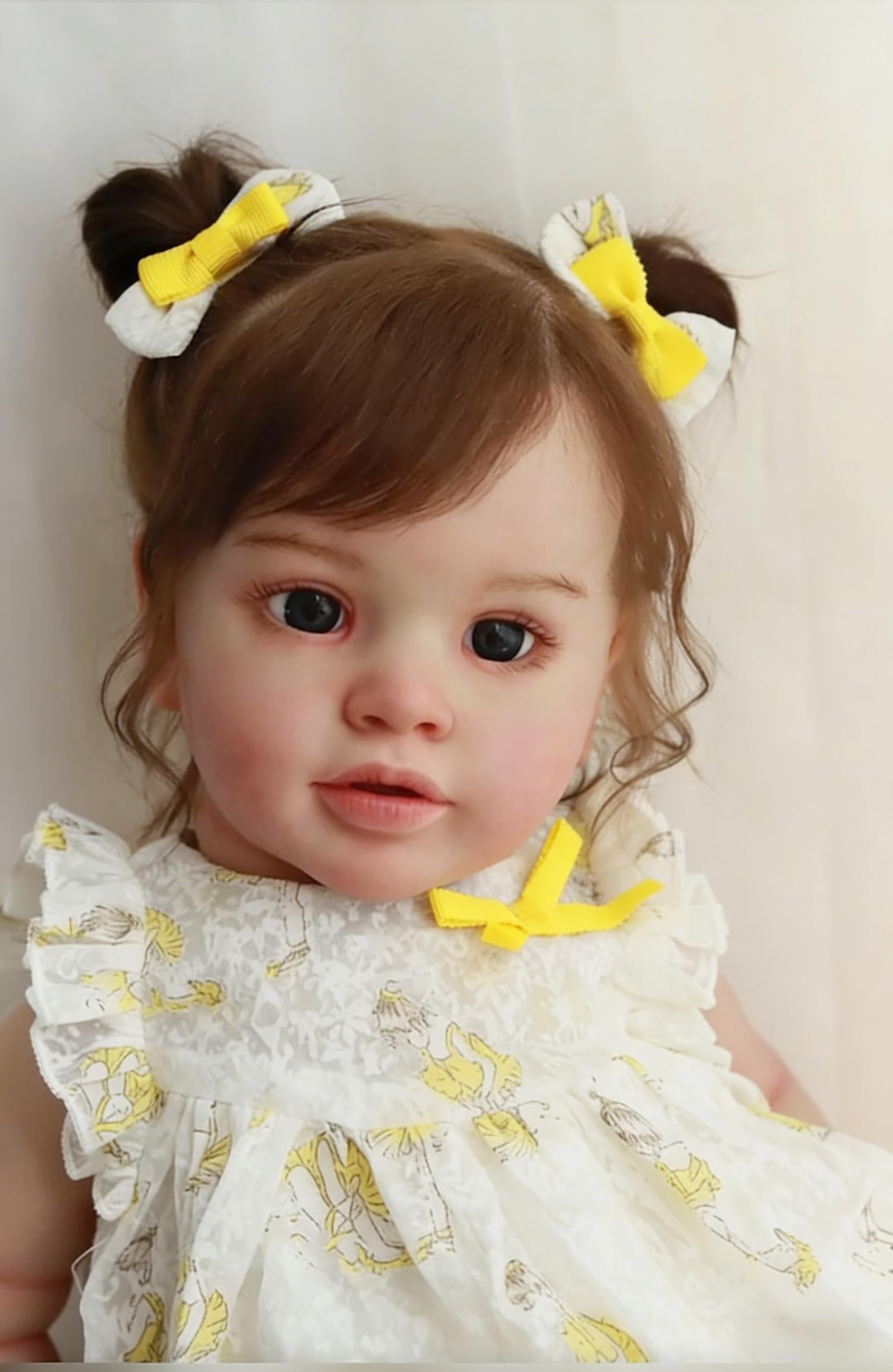 RXDOLL Duży rozmiar Reborn lalka dla maluchów Pippa 66 cm realistyczne lalki Reborn Baby Dolls maluch dziewczynka miękka tkanina winylowa ciało realistyczna lalka bobas z ładną sukienką dla dzieci