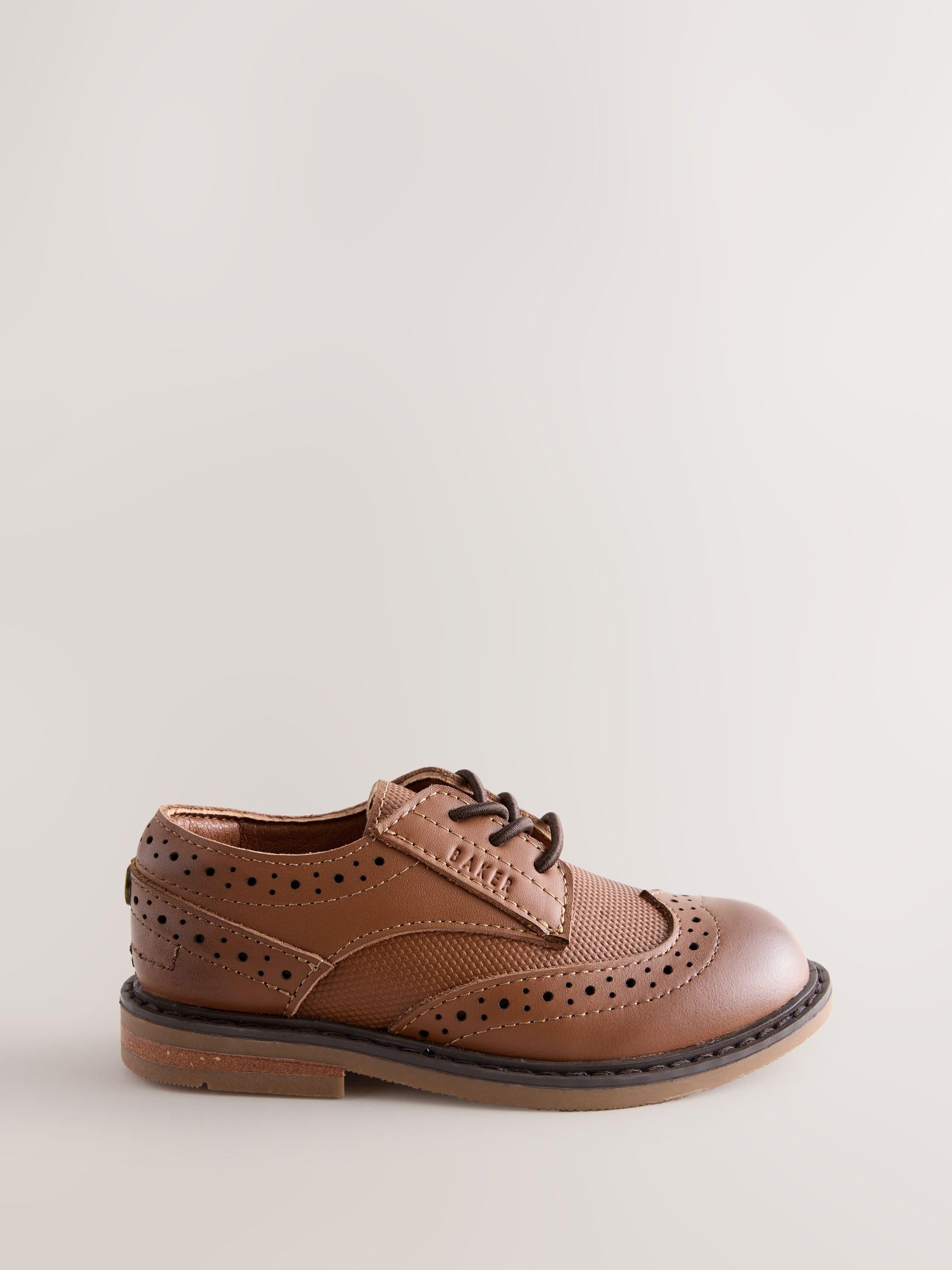 Ragazzo Scarpe Brogue Eleganti in Pelle Marrone Chiaro