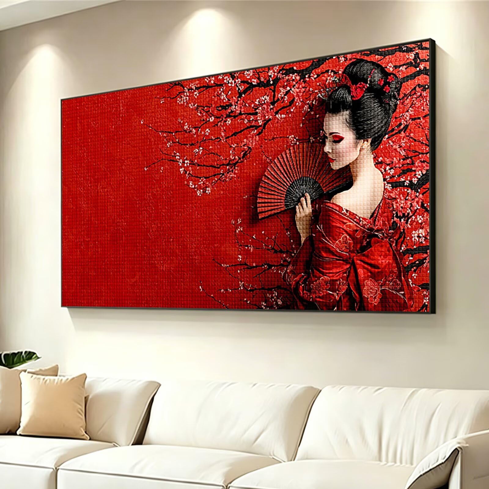 Diamond Painting Japan Diamant Painting Bilder Erwachsene Frau, DIY Set Erwachsene Crystal Art, 5D Diamond Art Viereckige Steine, Strass Stickerei Kreuzstich Mosaik für Zimmer Deko 200x100cm 0J-974