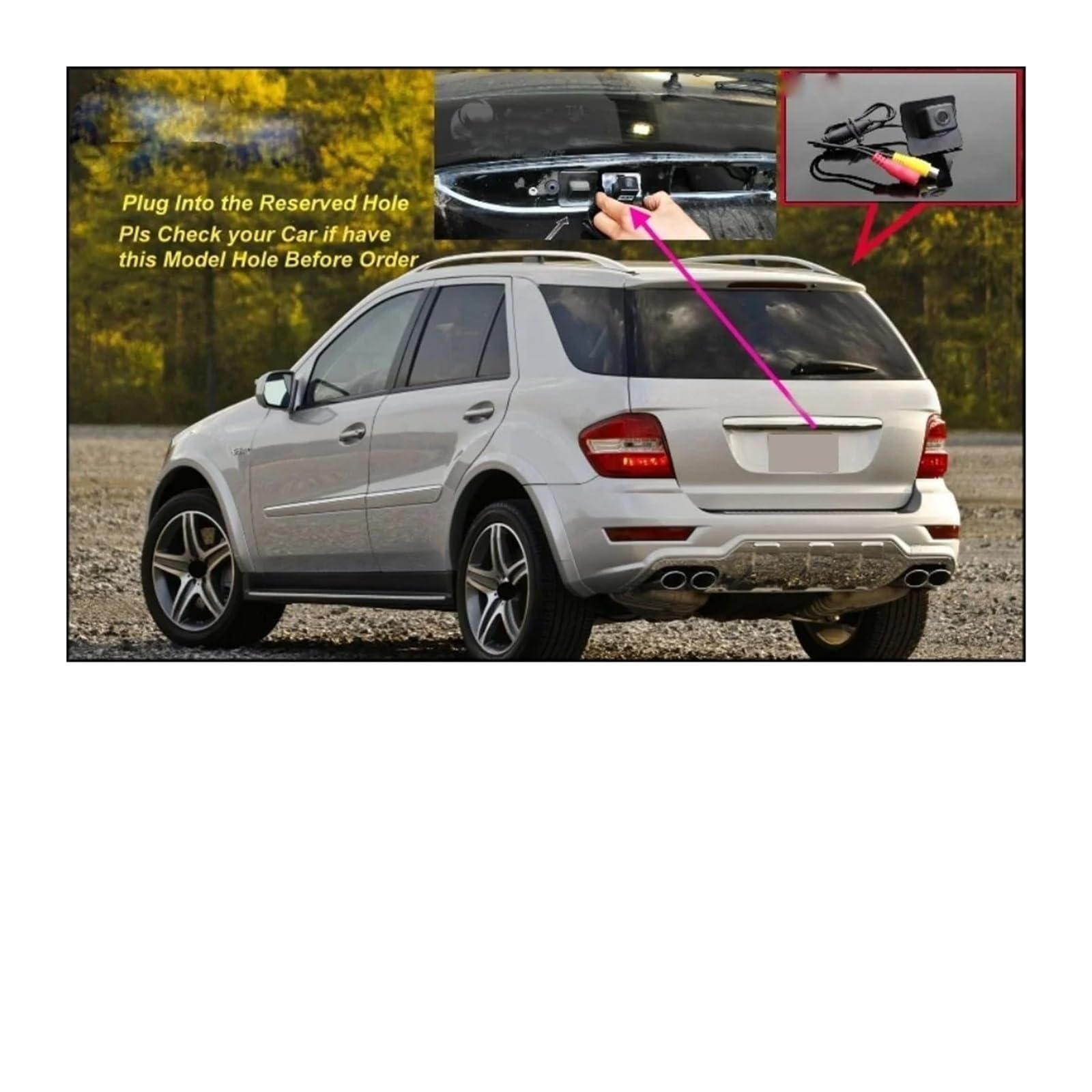 Caméra de Sécurité Voiture HD 1080P pour BENZ W251 W164 X164 R300 350 ML300 350 GL350 450, Caméra de Recul Étanche IP68 avec Vision Nocturne et Grand Angle
