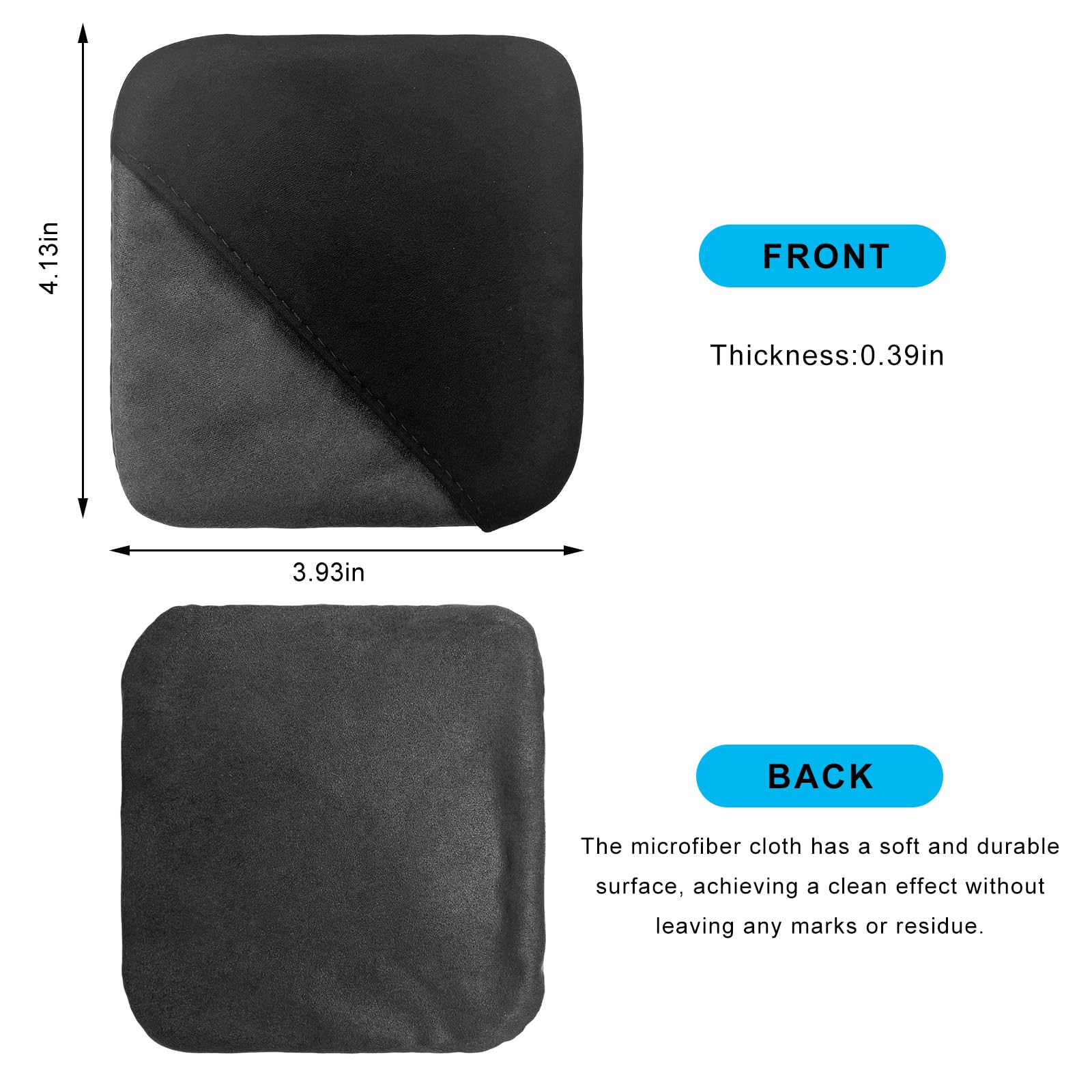 Ohleats Panno per la pulizia dello schermo dell'auto, 10,4 x 10,3 cm, in microfibra, pieghevole, panno per la pulizia del touch screen, per display LCD del cruscotto, accessori interni auto (quadrato,