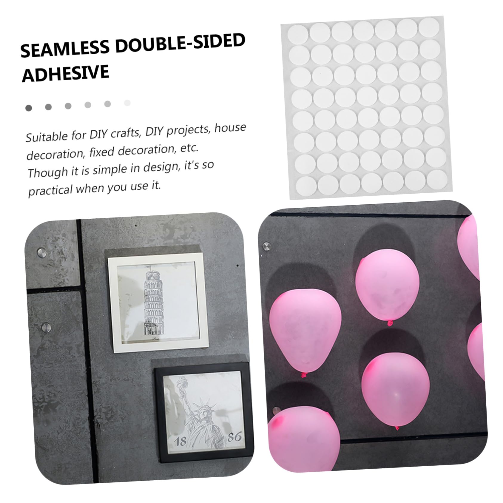 NUOBESTY 3 Sets Doppelseitige Punktaufkleber Dekoratives Klebeband Für Bastelprojekte 18 Blätter * 3
