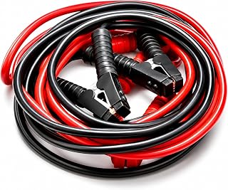 GEARMONSTER Starter Cable, 2 x 6 m 3000 Amps Bridging Cable for Cars | Car battery, copper, cable clips, gloves, bag, 16 mm², sturdy connection, quick start aid, flexible use