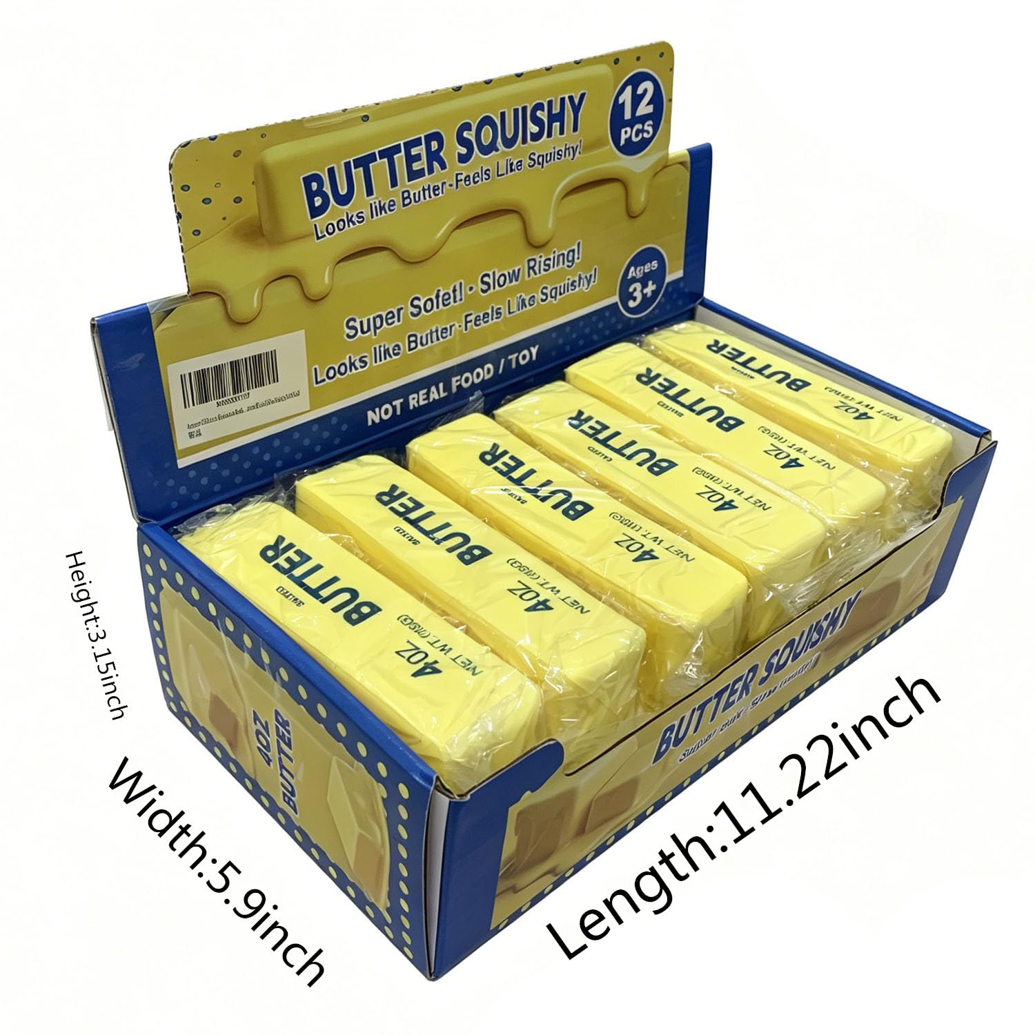 12 Mantequilla Squishy Toys Bundle Yellow Squeeze Soft Stress Relief Slow Rising Office Toy